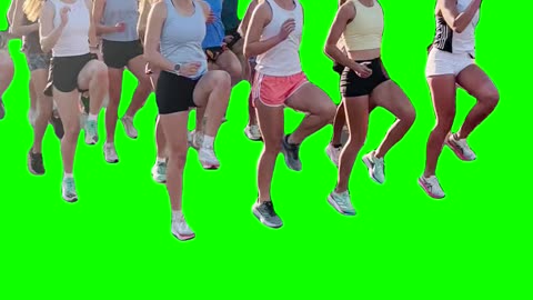 White Woman Marching | Green Screen