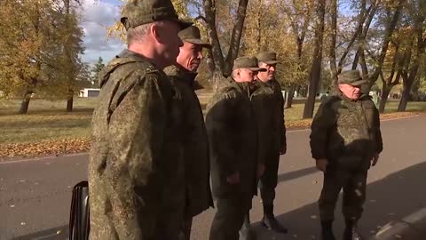 Russian Defense Minister Sergei Shoigu visited training centers for mobilized Russian citizens.