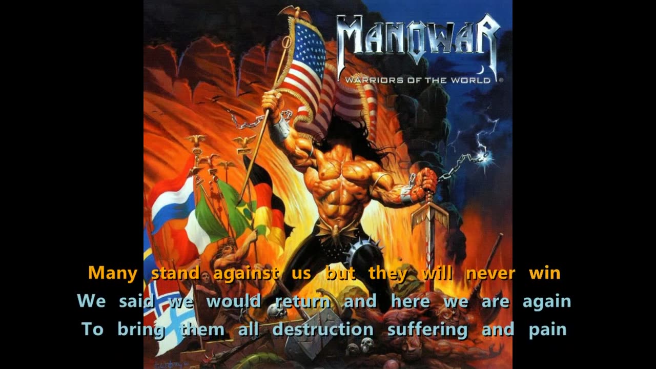 Manowar - Warriors of the World United {karaoke mic held high}