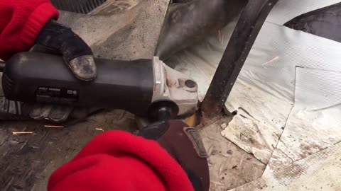 EP4 - FJ40 Tank II - Part one of Daniel grinding the seat frame bolt.