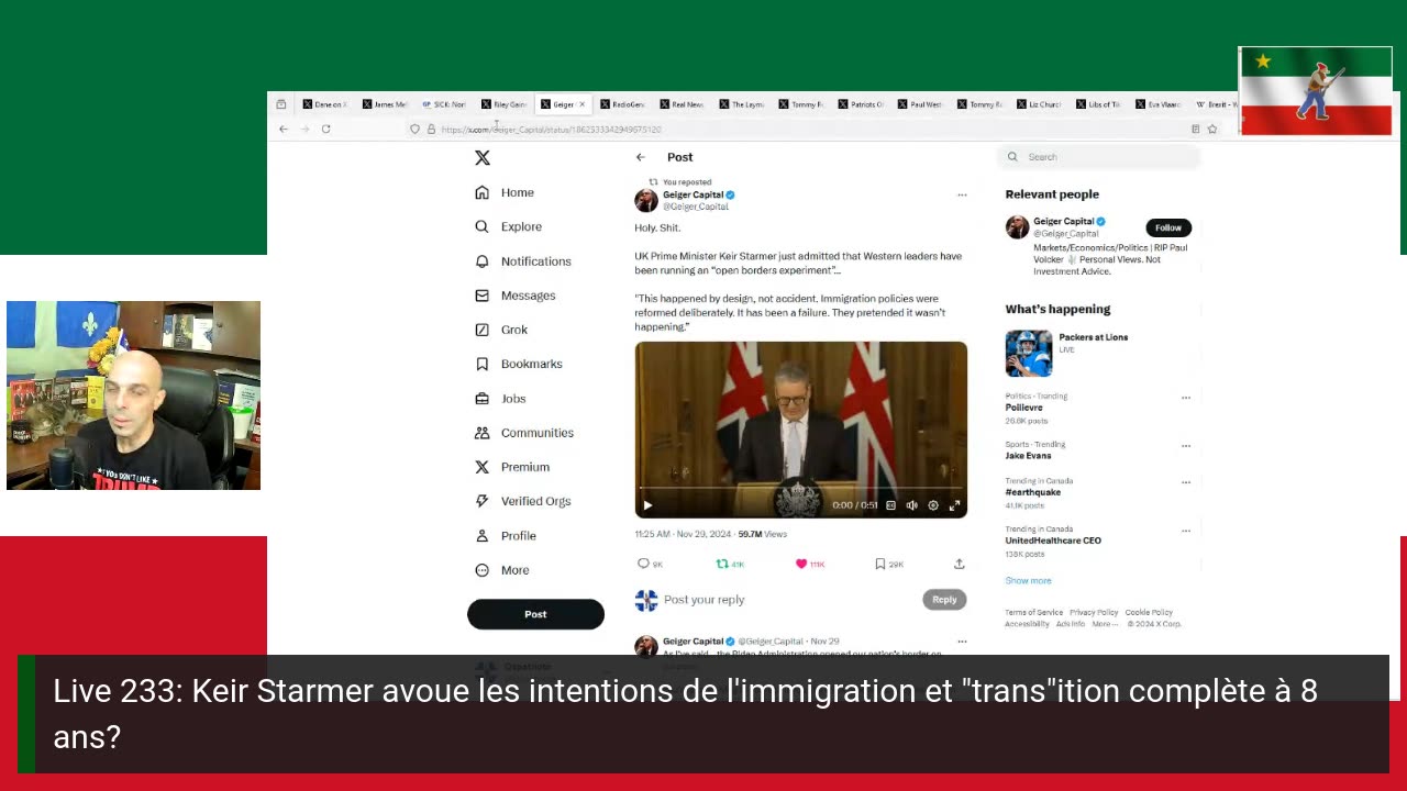 Live 233: Keir Starmer avoue les intentions de l'immigration et "trans"ition complète à 8 ans?