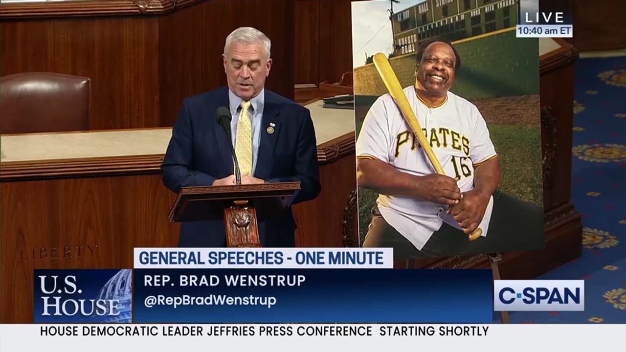 Wenstrup Honors Portsmouth, OH, Native and MLB Silver Slugger Al Oliver on the House Floor.