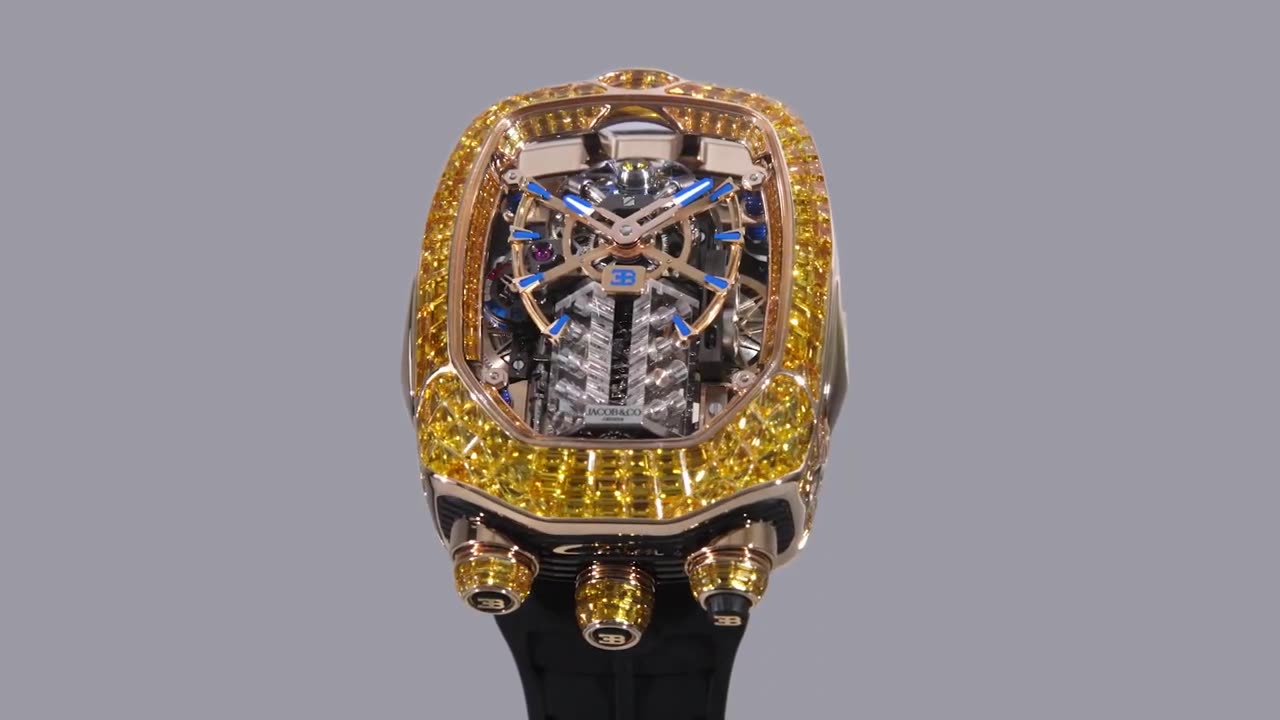 The Jacob & Co. Bugatti Chiron Baguette Yellow Sapphires