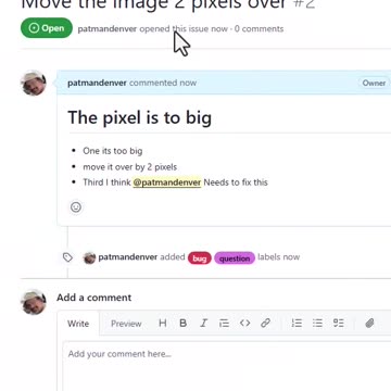 github: Opening an issue