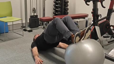 Swiss ball glute bridge