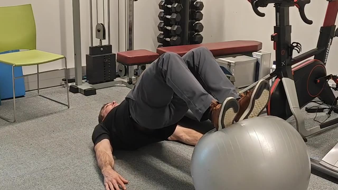 Swiss ball glute bridge