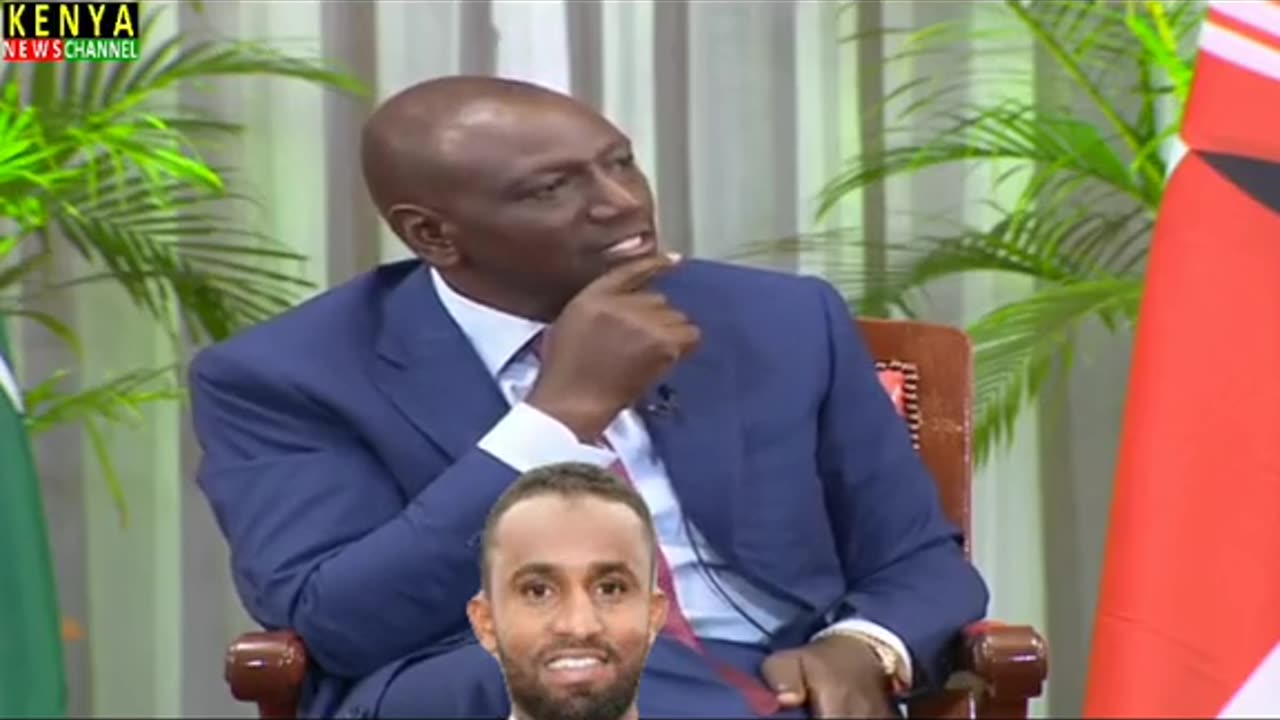 Journalist Ayub Abdikadir asking Ruto tough questions in USA