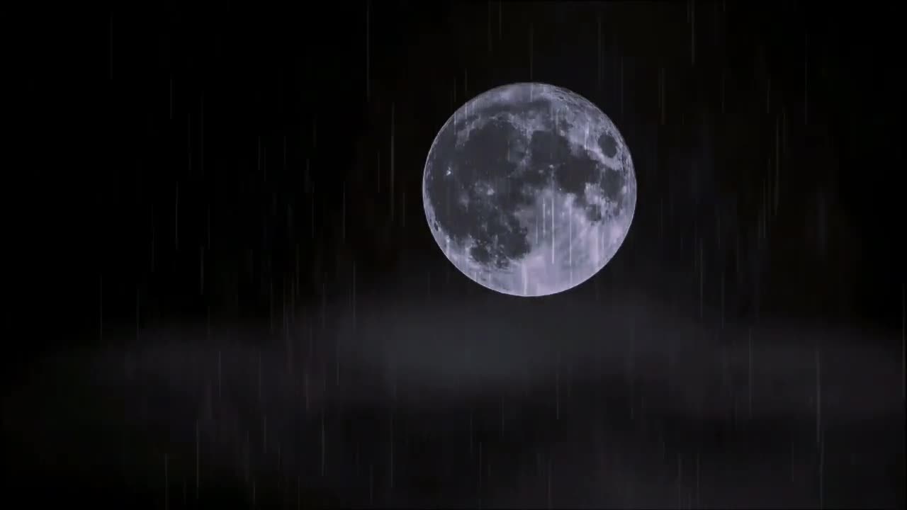 Rain Sounds, Full Moon | Soothing for Relaxing Sleep