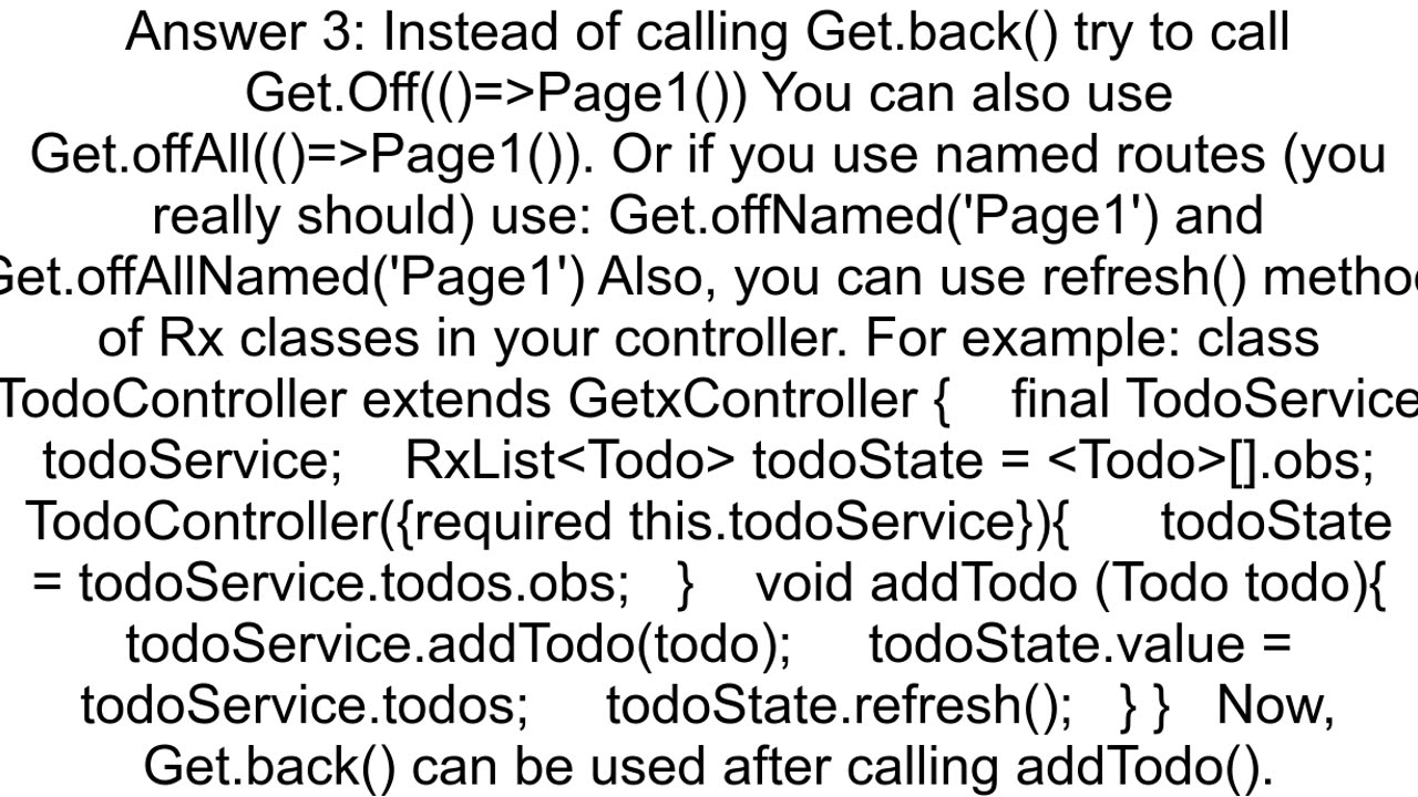 Flutter call setState after Getback
