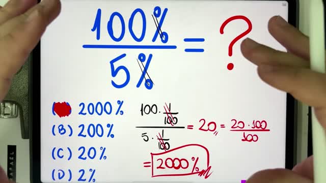 🤯 MATEMÁTICA BÁSICA DESBUGADA - 100% ÷ 5% = Você sabe resolver essa divisão com porcentagem