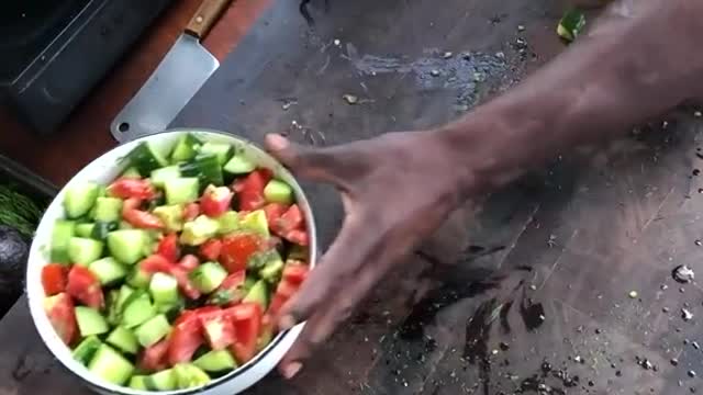 Salmon is my son’s favorite meal and he enjoys his veggies too