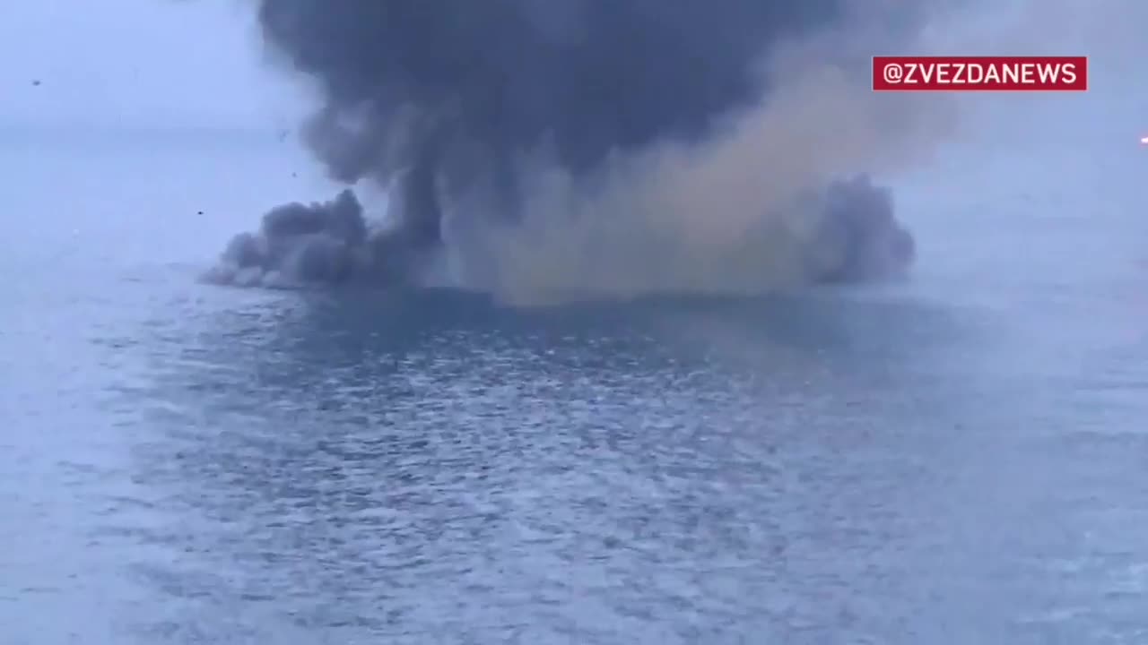 Footage of the destruction of Ukrainian unmanned boats