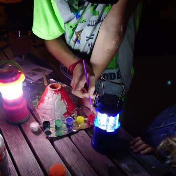 Painting the volcano with sister