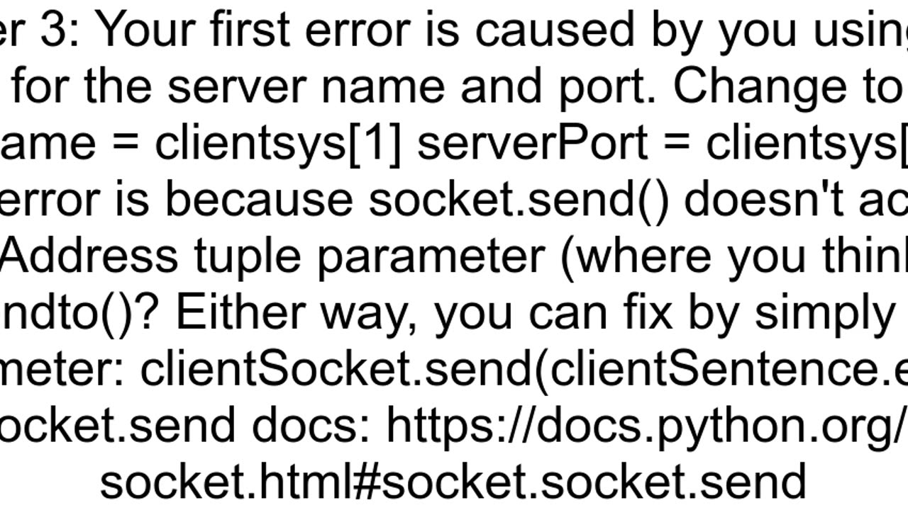 How do you connect the TCP client to the server and send to the server side Getting errors and cann