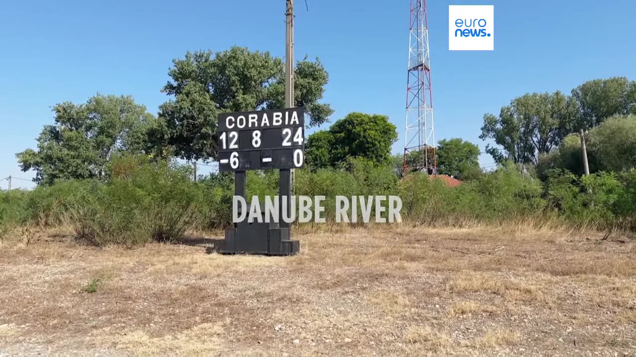 Danube River recedes in Romania, affecting river traffic