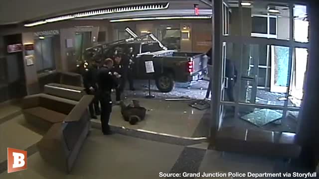 Man Arrested Upon Allegedly "Intentionally" Crashing Truck into Police Station