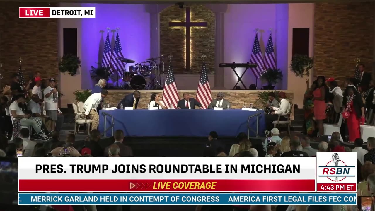 Trump visits Detroit Michigan - 180 Church - Supercut