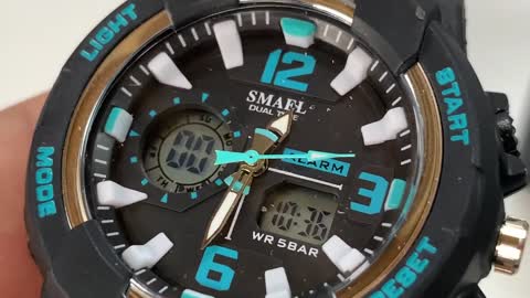 $17 38mm Dual Time Rugged Digital Sport Wrist Watch by SMAEL Review