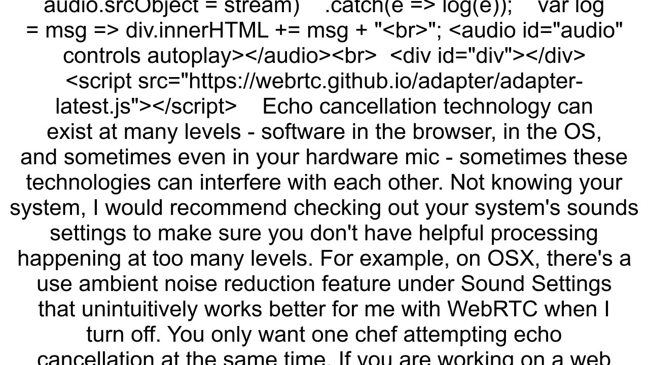 WebRTC Acoustic Echo cancelation