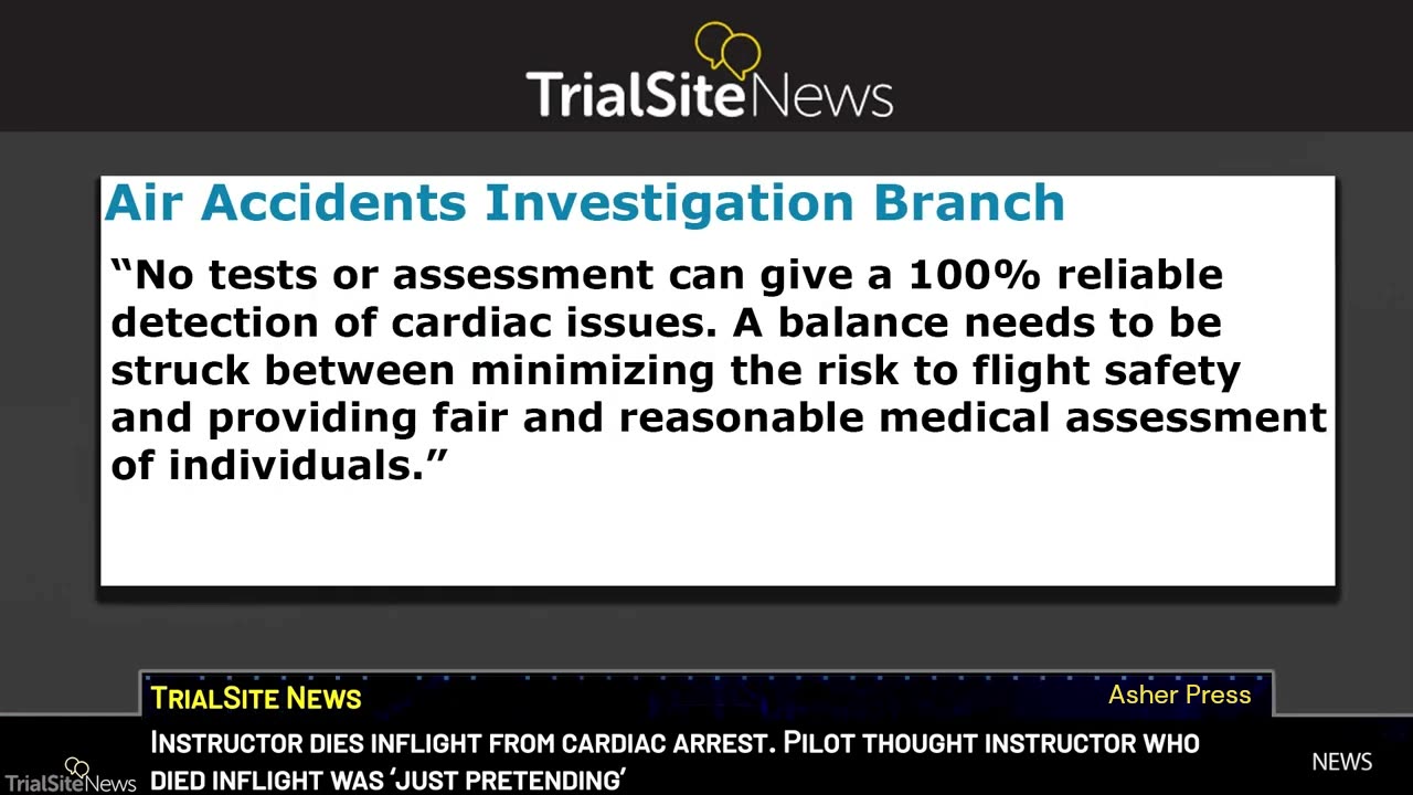 A flying instructor died inflight while flying with a qualified pilot.