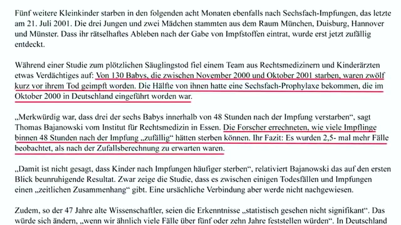 Anstieg des plötzlichen Kindstodes nach Impfungen