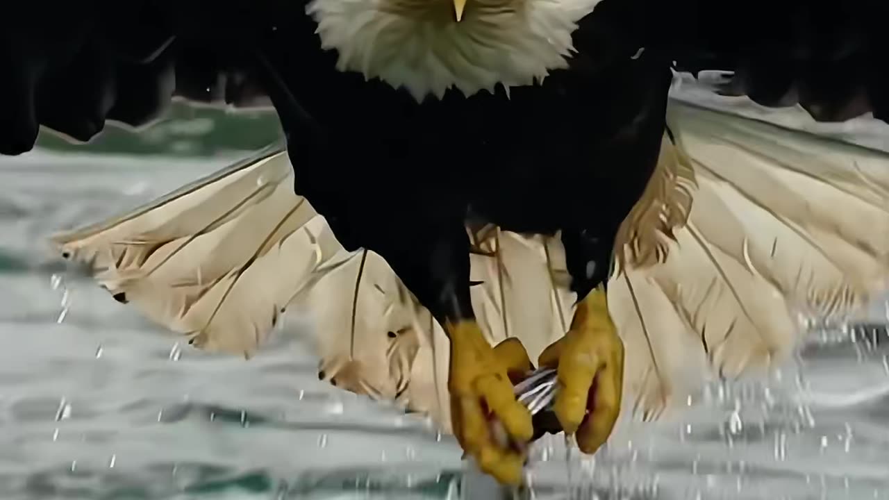 When the American eagle goes fishing, it doesn't miss