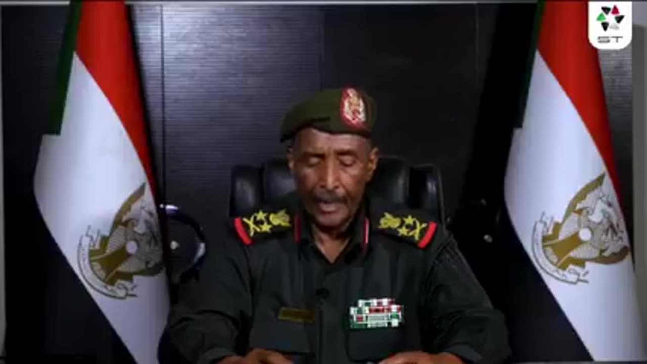 بيان قائد القوات المسلحة السوداني عبد الفتاح البرهان قبل قليل على التلفزيون القومي السوداني