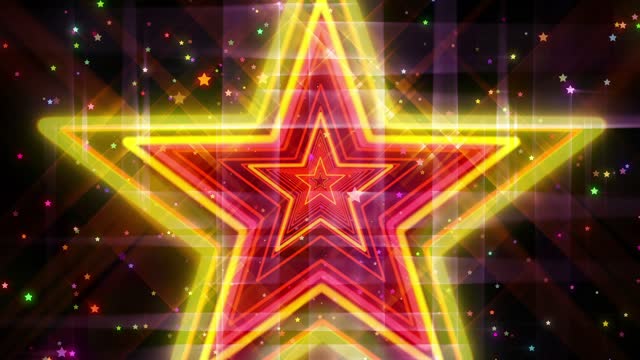 YM4661 Five-pointed star with colorful lines -