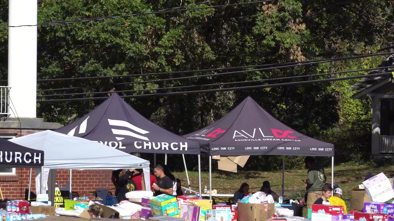 Croaker live at the Revol Church relief site in downtown Asheville