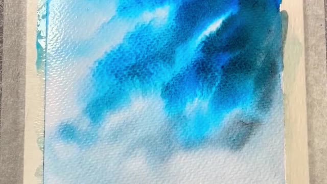 Super Easy Watercolor Landscape Painting _ Amazing Art _ #shorts #art