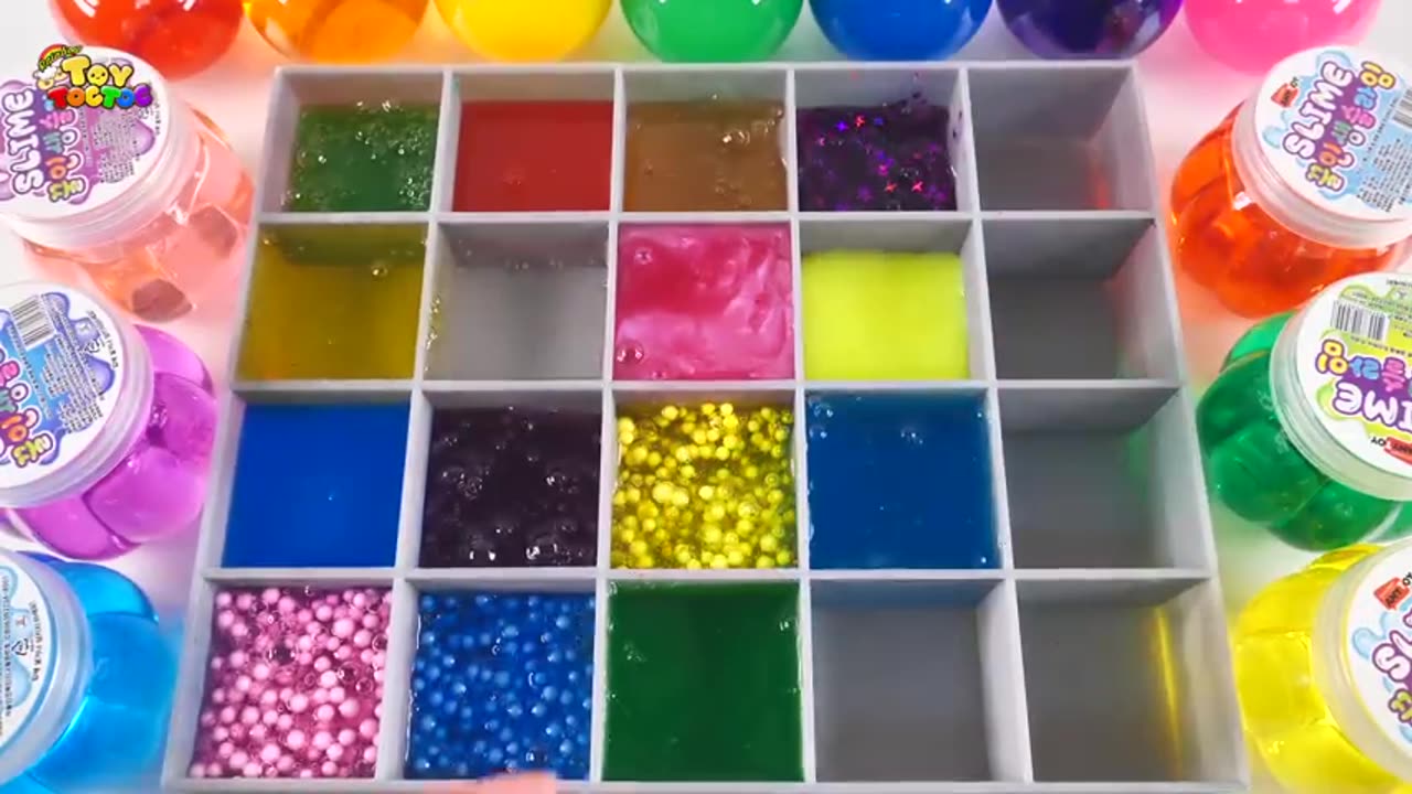 Satisfying Video l Mixing All My Slime Smoothie l Making Glossy Slime ASMR RainbowToyTocToc