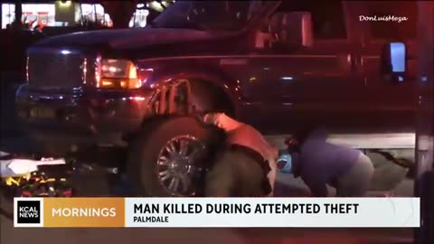 A woman accidentally ran over a man suspected of trying to steal her truck's catalytic converter