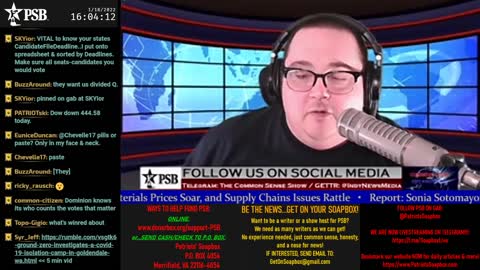 2022-01-18 15:00 EST - The Common Sense Show: Guest: Rusty Johnson @3:30p ET with Derek