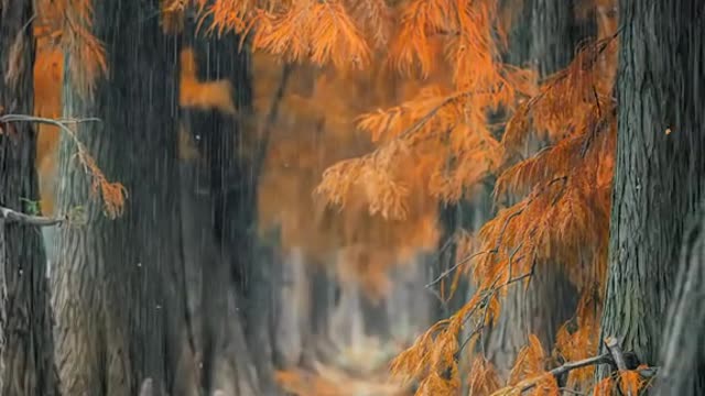 The autumn rain is