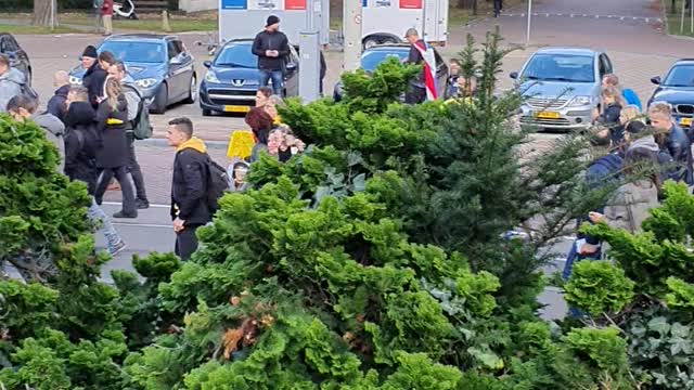 Dutch people protest against the corona restrictions