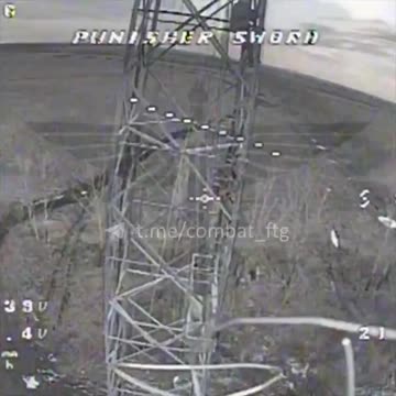 Fpv strike 💥 on a russian climbing a tower unfortunately no drone to capture the