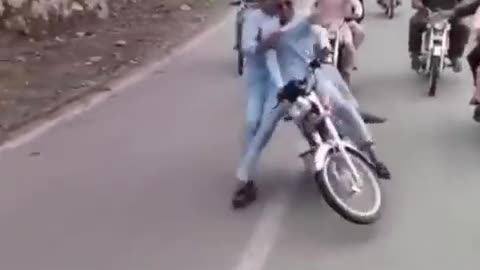 Funny bike stunt