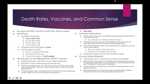 Weekly Webinar #40: Death Rates, Vaccines, and Common Sense