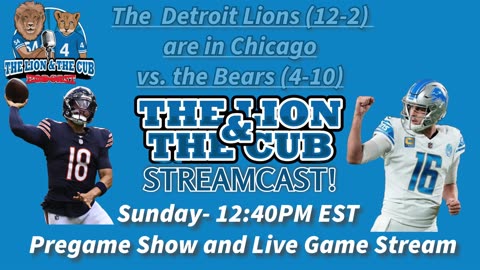 Detroit Lions at Chicago Bears We Have A Watch Party at 12:40 PM EST, Sunday #DetroitLions #NFL