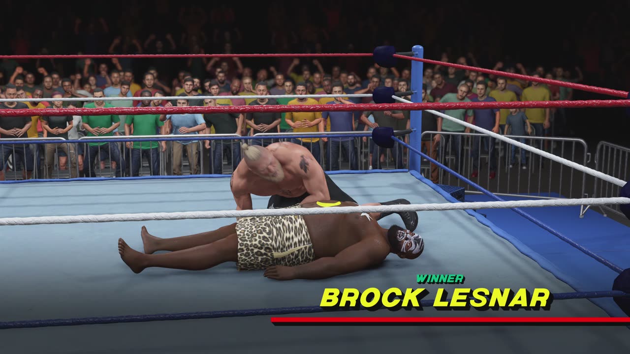MATCH 54 BROCK LESNAR VS KAMALA WITH COMMENTARY