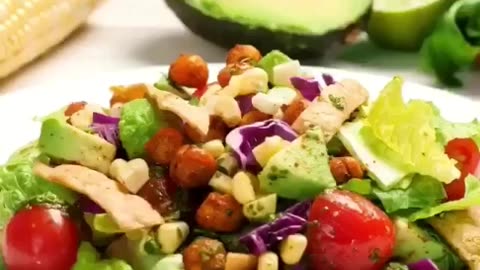 Roasted Chickpea Taco Salad ​ #dubaishfoods