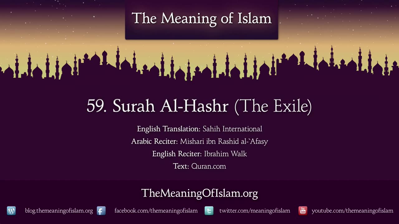 Surah Al-Hashr(Exile banishment) English Translation