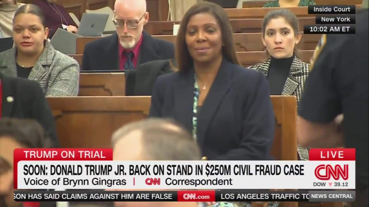 AG Letitia James Caught Smiling Before Don Jr.'s Testimony