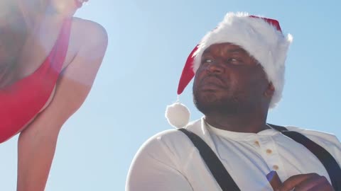 A Woman Wearing Santa Hat Posing