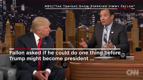 Donald Trump let's Jimmy Fallon mess his hair