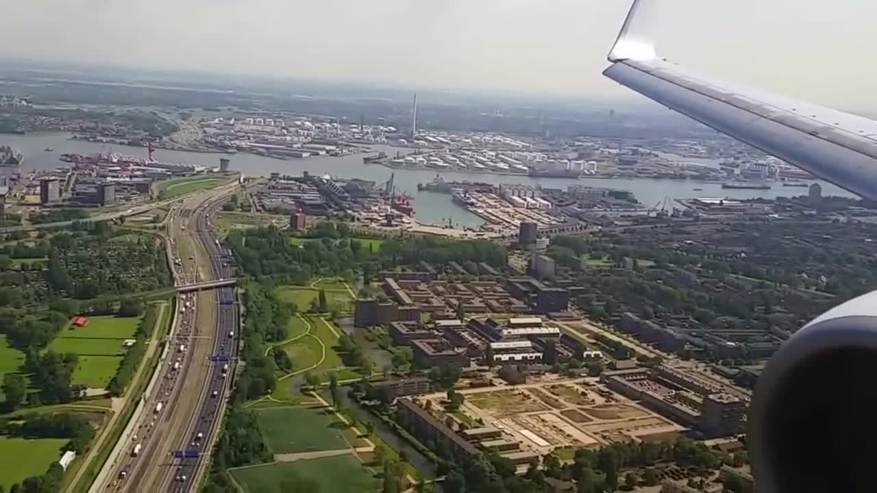 Landing Transavia 737 op Rotterdam Waanzinnige aanvliegroute