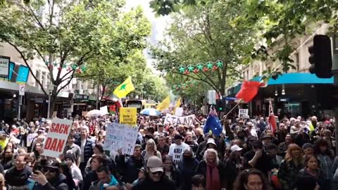 Melbourne, Australia - Huge Anti-Vaccine Mandate Protest