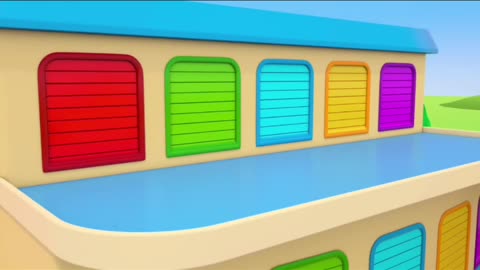 English cartoons helping cars for kids.Learn color for kids and crane truck