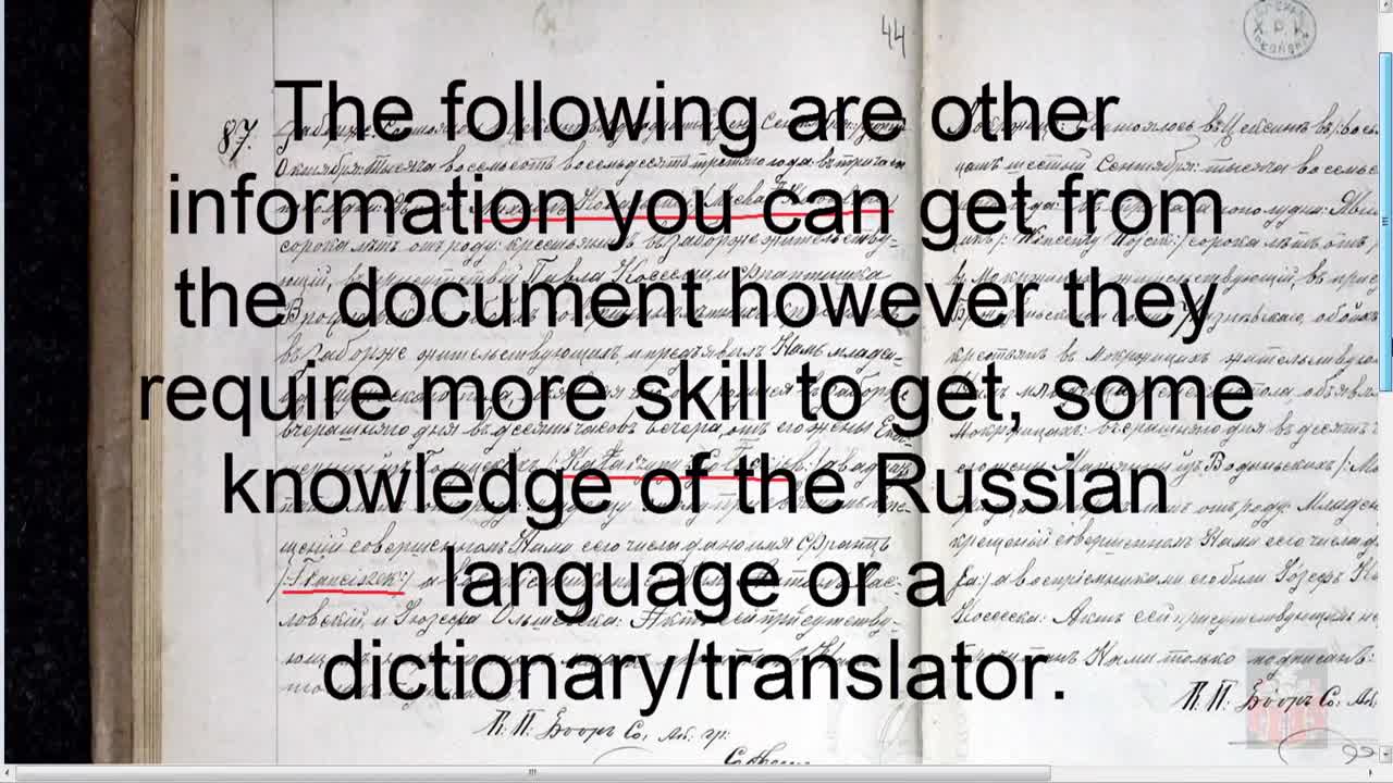 How to get information from a birth certificate written in Russian