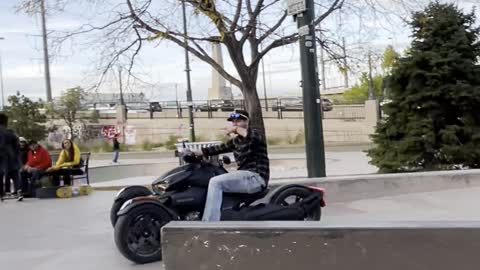 Man Wrecks Can-Am Roadster at Skatepark